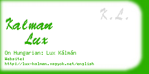 kalman lux business card
