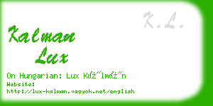 kalman lux business card